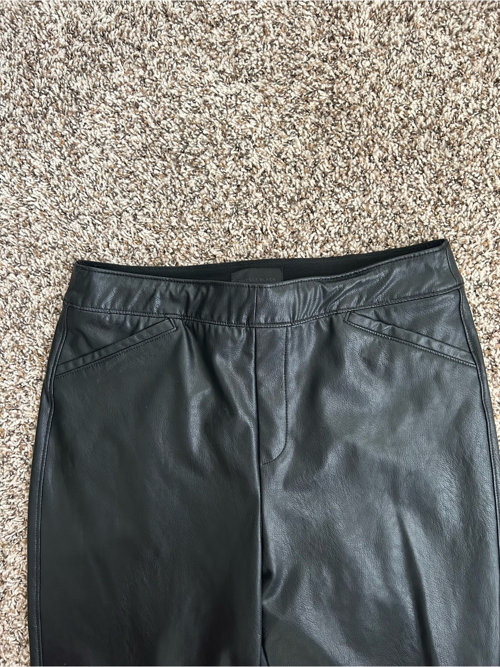 Buckle Black Faux Leather Flare Pants - Picture 6 of 8
